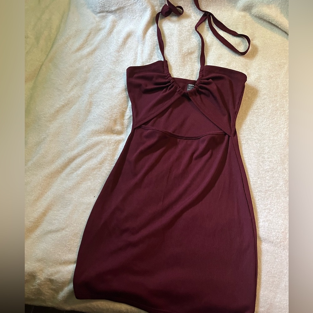 Burgundy Y2K Party Dress
